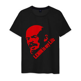 Мужская футболка хлопок с принтом Ленин -моя жизнь в Кировске, 100% хлопок | прямой крой, круглый вырез горловины, длина до линии бедер, слегка спущенное плечо. | вождь | коммунизм | ленин | революция | советский | социализм | союз | ссср | ульянов