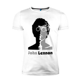 Мужская футболка премиум с принтом John Lennon в Кировске, 92% хлопок, 8% лайкра | приталенный силуэт, круглый вырез ворота, длина до линии бедра, короткий рукав | beatles | john lennon | lennon | битлз | битлс | битлы | леннон