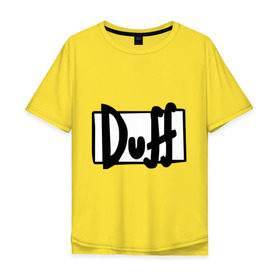 Мужская футболка хлопок Oversize с принтом Duff в Кировске, 100% хлопок | свободный крой, круглый ворот, “спинка” длиннее передней части | simpsons | симпсоны | симсоны