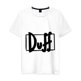 Мужская футболка хлопок с принтом Duff в Кировске, 100% хлопок | прямой крой, круглый вырез горловины, длина до линии бедер, слегка спущенное плечо. | simpsons | симпсоны | симсоны