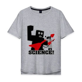 Мужская футболка хлопок Oversize с принтом Наука в Кировске, 100% хлопок | свободный крой, круглый ворот, “спинка” длиннее передней части | robot | игра | наука | научные открытия | научные разработки | приставка | робот | ученый