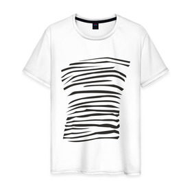 Мужская футболка хлопок с принтом Зебра (2) в Кировске, 100% хлопок | прямой крой, круглый вырез горловины, длина до линии бедер, слегка спущенное плечо. | Тематика изображения на принте: africa | safari | zebra | животные | зебра | сафари