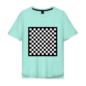 Мужская футболка хлопок Oversize с принтом Шахматная эмо-доска в Кировске, 100% хлопок | свободный крой, круглый ворот, “спинка” длиннее передней части | emo | розовый квадрат | субкультуры | шахматная доска | шахматы | эмо | эмо шахматы