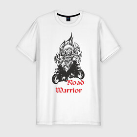 Мужская футболка премиум с принтом Road warrior в Кировске, 92% хлопок, 8% лайкра | приталенный силуэт, круглый вырез ворота, длина до линии бедра, короткий рукав | road warrior | байк | байкер | мотик | мото | мотоцикл