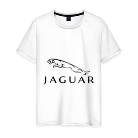 Мужская футболка хлопок с принтом Jaguar в Кировске, 100% хлопок | прямой крой, круглый вырез горловины, длина до линии бедер, слегка спущенное плечо. | jaguar | авто2012 | ягуар