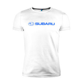 Мужская футболка премиум с принтом Subaru (3) в Кировске, 92% хлопок, 8% лайкра | приталенный силуэт, круглый вырез ворота, длина до линии бедра, короткий рукав | auto | subaru | авто | автобренды | автомобиль | субарик | субару | тачки