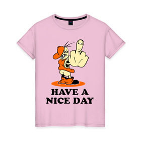 Женская футболка хлопок с принтом Удачного дня! в Кировске, 100% хлопок | прямой крой, круглый вырез горловины, длина до линии бедер, слегка спущенное плечо | nice day | день | настроение | отличный | события | удачного дня | хороший | эмоции