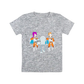 Детская футболка хлопок с принтом Футурама - Бендер держит голову в Кировске, 100% хлопок | круглый вырез горловины, полуприлегающий силуэт, длина до линии бедер | bender | futurama | бендер | футурама
