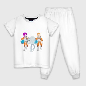 Детская пижама хлопок с принтом Футурама - Бендер держит голову в Кировске, 100% хлопок |  брюки и футболка прямого кроя, без карманов, на брюках мягкая резинка на поясе и по низу штанин
 | bender | futurama | бендер | футурама