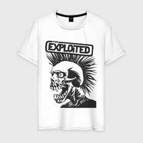 Мужская футболка хлопок с принтом Exploited в Кировске, 100% хлопок | прямой крой, круглый вырез горловины, длина до линии бедер, слегка спущенное плечо. | exploid | hardcore | punk | rock | панк | рок | рок группы | хард