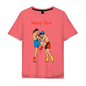 Мужская футболка хлопок Oversize с принтом Муай тай (5) в Кировске, 100% хлопок | свободный крой, круглый ворот, “спинка” длиннее передней части | муай тай