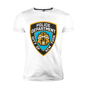Мужская футболка премиум с принтом N.Y.P.D. в Кировске, 92% хлопок, 8% лайкра | приталенный силуэт, круглый вырез ворота, длина до линии бедра, короткий рукав | Тематика изображения на принте: new york | nypd | police | police department | нью йорк