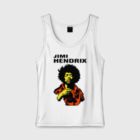 Женская майка хлопок с принтом Jimi Hendrix in a red t-shirt в Кировске, 95% хлопок, 5% эластан |  | jimi hendrix in a red | rock | джими хендрикс | рок