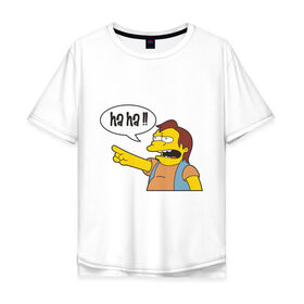 Мужская футболка хлопок Oversize с принтом Нэльсон в Кировске, 100% хлопок | свободный крой, круглый ворот, “спинка” длиннее передней части | simpsons | нельсон | нэльсон | симпсоны | симсоны