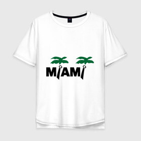 Мужская футболка хлопок Oversize с принтом Miami (2) в Кировске, 100% хлопок | свободный крой, круглый ворот, “спинка” длиннее передней части | 