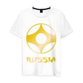 Мужская футболка хлопок с принтом Киокусинкая карате в Кировске, 100% хлопок | прямой крой, круглый вырез горловины, длина до линии бедер, слегка спущенное плечо. | киокушинкай