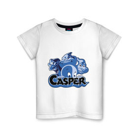 Детская футболка хлопок с принтом Casper в Кировске, 100% хлопок | круглый вырез горловины, полуприлегающий силуэт, длина до линии бедер | casper | каспер | мультик | привидение