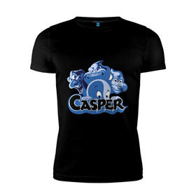 Мужская футболка премиум с принтом Casper в Кировске, 92% хлопок, 8% лайкра | приталенный силуэт, круглый вырез ворота, длина до линии бедра, короткий рукав | casper | каспер | мультик | привидение