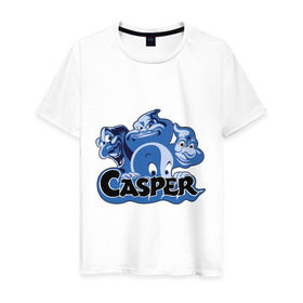 Мужская футболка хлопок с принтом Casper в Кировске, 100% хлопок | прямой крой, круглый вырез горловины, длина до линии бедер, слегка спущенное плечо. | casper | каспер | мультик | привидение