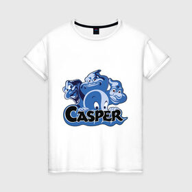 Женская футболка хлопок с принтом Casper в Кировске, 100% хлопок | прямой крой, круглый вырез горловины, длина до линии бедер, слегка спущенное плечо | casper | каспер | мультик | привидение