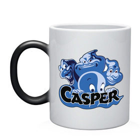 Кружка хамелеон с принтом Casper в Кировске, керамика | меняет цвет при нагревании, емкость 330 мл | casper | каспер | мультик | привидение