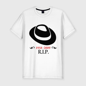 Мужская футболка премиум с принтом Michael Jackson в Кировске, 92% хлопок, 8% лайкра | приталенный силуэт, круглый вырез ворота, длина до линии бедра, короткий рукав | Тематика изображения на принте: 