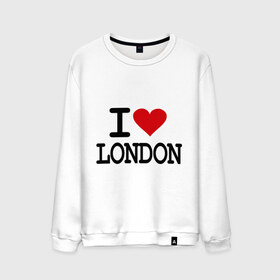 Мужской свитшот хлопок с принтом I love London в Кировске, 100% хлопок |  | лондон