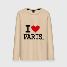 Мужской лонгслив хлопок с принтом I love Paris в Кировске, 100% хлопок |  | i love | i love paris | европа | париж | франция | французский | я люблю париж