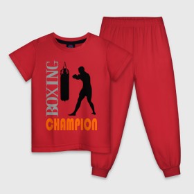 Детская пижама хлопок с принтом Boxing champion в Кировске, 100% хлопок |  брюки и футболка прямого кроя, без карманов, на брюках мягкая резинка на поясе и по низу штанин
 | емельяненко