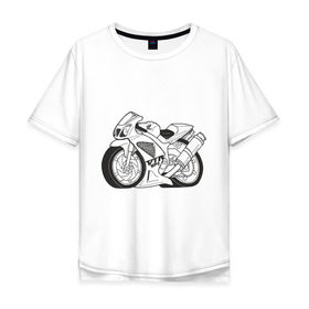 Мужская футболка хлопок Oversize с принтом Honda VTR в Кировске, 100% хлопок | свободный крой, круглый ворот, “спинка” длиннее передней части | honda | honda vtr | байер | байк | моотоцикл | мотик | мото | хонда | хонда втр