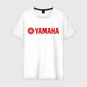 Мужская футболка хлопок с принтом Yamaha в Кировске, 100% хлопок | прямой крой, круглый вырез горловины, длина до линии бедер, слегка спущенное плечо. | Тематика изображения на принте: yamaha | байк | мотоциклы | моцик | ямаха