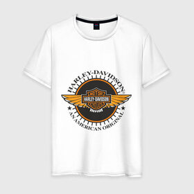 Мужская футболка хлопок с принтом Harley-Davidson (4) в Кировске, 100% хлопок | прямой крой, круглый вырез горловины, длина до линии бедер, слегка спущенное плечо. | Тематика изображения на принте: дэвидсон | харлей | харли