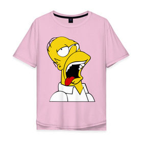 Мужская футболка хлопок Oversize с принтом Gomer Simpson (2) в Кировске, 100% хлопок | свободный крой, круглый ворот, “спинка” длиннее передней части | гомер