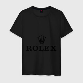 Мужская футболка хлопок с принтом Rolex в Кировске, 100% хлопок | прямой крой, круглый вырез горловины, длина до линии бедер, слегка спущенное плечо. | Тематика изображения на принте: rolex | бренд | гламурный | дорогой | корона | крутой | марка | пафосный | ролекс | часы