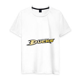 Мужская футболка хлопок с принтом Anaheim Ducks Selanne в Кировске, 100% хлопок | прямой крой, круглый вырез горловины, длина до линии бедер, слегка спущенное плечо. | anaheim ducks | nxl | калифорния | нацинальная лига | нхл | сша | хокей | хоккей