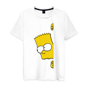 Мужская футболка хлопок с принтом Bart Simpson (3) в Кировске, 100% хлопок | прямой крой, круглый вырез горловины, длина до линии бедер, слегка спущенное плечо. | гомер
