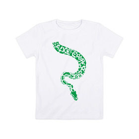 Детская футболка хлопок с принтом Alice Cooper змея в Кировске, 100% хлопок | круглый вырез горловины, полуприлегающий силуэт, длина до линии бедер | Тематика изображения на принте: alice cooper | rock | змейка | змея | музыка | панк | рок | элис купер | элис купер змея