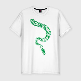Мужская футболка премиум с принтом Alice Cooper змея в Кировске, 92% хлопок, 8% лайкра | приталенный силуэт, круглый вырез ворота, длина до линии бедра, короткий рукав | alice cooper | rock | змейка | змея | музыка | панк | рок | элис купер | элис купер змея