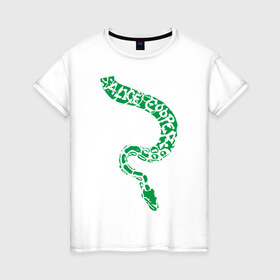 Женская футболка хлопок с принтом Alice Cooper змея в Кировске, 100% хлопок | прямой крой, круглый вырез горловины, длина до линии бедер, слегка спущенное плечо | alice cooper | rock | змейка | змея | музыка | панк | рок | элис купер | элис купер змея