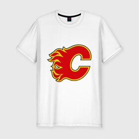 Мужская футболка премиум с принтом Calgary Flames Iginla в Кировске, 92% хлопок, 8% лайкра | приталенный силуэт, круглый вырез ворота, длина до линии бедра, короткий рукав | 