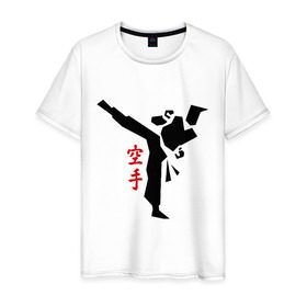 Мужская футболка хлопок с принтом Карате (2) в Кировске, 100% хлопок | прямой крой, круглый вырез горловины, длина до линии бедер, слегка спущенное плечо. | каратэ