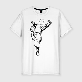 Мужская футболка премиум с принтом Кунг-фу в Кировске, 92% хлопок, 8% лайкра | приталенный силуэт, круглый вырез ворота, длина до линии бедра, короткий рукав | 