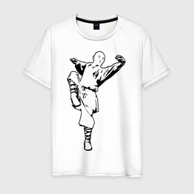 Мужская футболка хлопок с принтом Кунг-фу в Кировске, 100% хлопок | прямой крой, круглый вырез горловины, длина до линии бедер, слегка спущенное плечо. | 