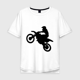 Мужская футболка хлопок Oversize с принтом Мотоцикл (мотокросс) в Кировске, 100% хлопок | свободный крой, круглый ворот, “спинка” длиннее передней части | байк | байкер | мото | мотогонки | мотокросс | мотоцикл