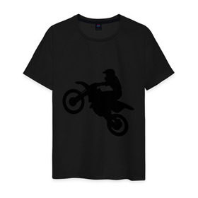 Мужская футболка хлопок с принтом Мотоцикл (мотокросс) в Кировске, 100% хлопок | прямой крой, круглый вырез горловины, длина до линии бедер, слегка спущенное плечо. | байк | байкер | мото | мотогонки | мотокросс | мотоцикл