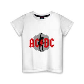 Детская футболка хлопок с принтом AC DC Ангус Янг в Кировске, 100% хлопок | круглый вырез горловины, полуприлегающий силуэт, длина до линии бедер | ac dc | acdc | acds | heavy metal | metal | rock | trash metal | квартет | метал | рок | рок группа | рок группы | трэш метал | хеви метал