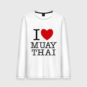 Мужской лонгслив хлопок с принтом I love Muay Thai в Кировске, 100% хлопок |  | Тематика изображения на принте: муай тай