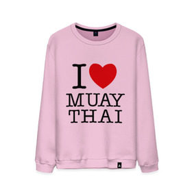 Мужской свитшот хлопок с принтом I love Muay Thai в Кировске, 100% хлопок |  | Тематика изображения на принте: муай тай