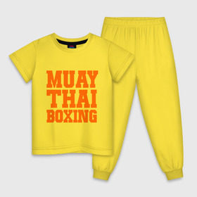 Детская пижама хлопок с принтом Muay Thai Boxing в Кировске, 100% хлопок |  брюки и футболка прямого кроя, без карманов, на брюках мягкая резинка на поясе и по низу штанин
 | емельяненко | муай тай