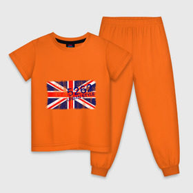 Детская пижама хлопок с принтом England Urban flag в Кировске, 100% хлопок |  брюки и футболка прямого кроя, без карманов, на брюках мягкая резинка на поясе и по низу штанин
 | 5262 | england | gb | uk | urban style | англия | британия | британский флаг | великобритания | флаги